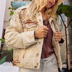 POL Golden Corduroy Studded Jacket | Never Worn Size M